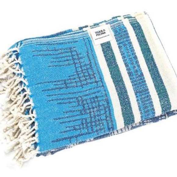 Blue Print Turkish Towel Soft Wrap Scarf Runner Beach Blanket Boho NWT - Picture 2 of 2